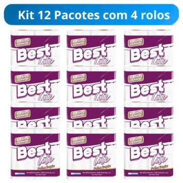 Imagem de Kit 1 Pacote Papel Higiênico Best Lite Folha Dupla 20m 12 Rolos