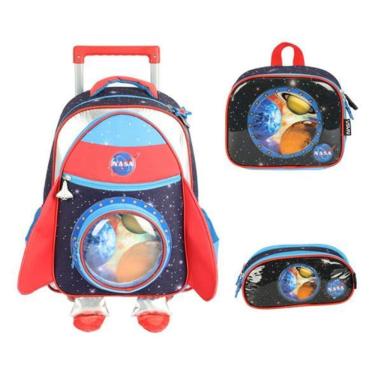 Imagem de Kit Mochila Carrinho  Nasa Foguete Astronauta