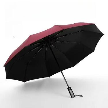 Imagem de Guarda-chuva Automático Unissex De Vinil Com 10 Varetas, Resistente a 