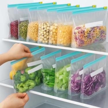Imagem de Kit 20 Sacos Herméticos P – Zip Abre e Fecha, Reutilizável, Livre BPA – Para Congelar, Armazenar e Organizar Alimentos – Saquinho Para Freezer e Geladeira, Qualidade Premium - 10x20cm