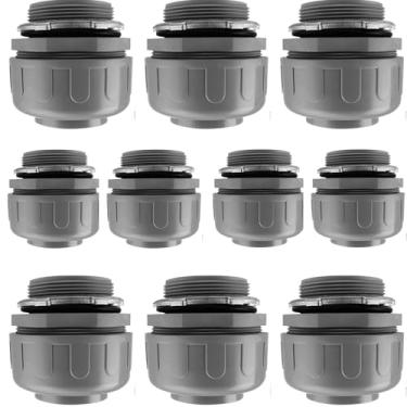 Imagem de NOVO Aonlbra 5,5 cm pacote com 10 conectores de conduíte elétrico de PVC para conduíte elétrico reto 180 graus conector de conduíte flexível para casa, cozinha, banheiro, tubo, suprimentos de