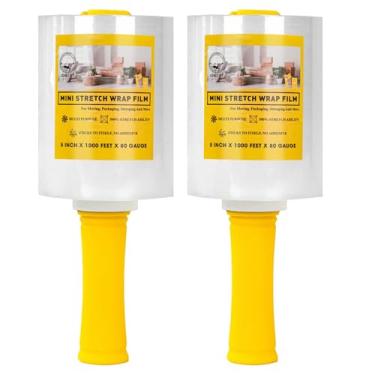Imagem de Mini rolo de filme elástico, envoltório de plástico transparente para movimento, envoltório retrátil industrial para caixas de embalagem de móveis e paletes, autoaderente, resistente, calibre 80, 12,7