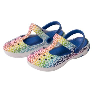 Imagem de GreaterGood Tamancos Mary Jane multicoloridos leves de EVA sem cadarço, alça móvel, secagem rápida, jardim, resistente à água, presentes para mulheres, Personalizado, 36