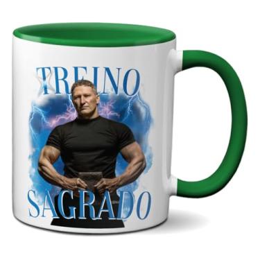 Imagem de Caneca Engraçada Academia Treino Sagrado Monstro Musculação (Verde)