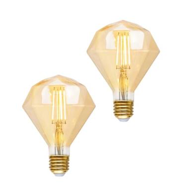 Imagem de SD LUX Lâmpadas decorativas vintage LED Edison 6W 600LM (equivalente a 60W) globo G40 regulável CRI>90 base média E26 branco quente 2700k, (110PJZ, 2 unidades)