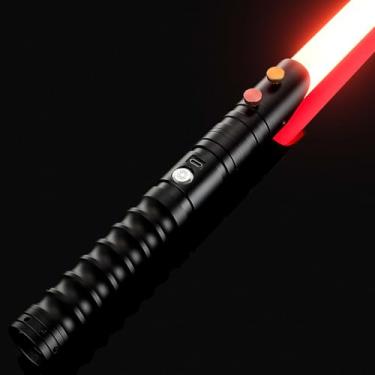 Imagem de CVCBSER Upgrade App Control Dueling Lightsaber, Motion Control 16 Sets Sound Effects 3 Light Effects and 16 Colors Changeable, Premium Metal Light Saber for Adults Kids (Black-RGB)