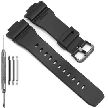 Imagem de Feyert Pulseira de reposição masculina GW-7900 compatível com G Shock GW-7900B G7900 GW7900B G7900A-4 Pulseira esportiva de resina à prova d'água, Pulseira preta com fivela preta, One Size, Casual