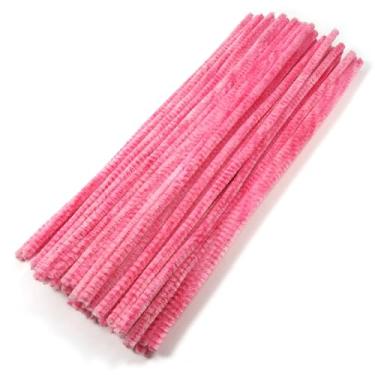 Imagem de TOAOB 100 peças de limpadores de cachimbo hastes de chenille rosa gradiente 30 cm varas difusas 7 mm de espessura suprimentos de artesanato para projetos de artesanato DIY decorações de casa