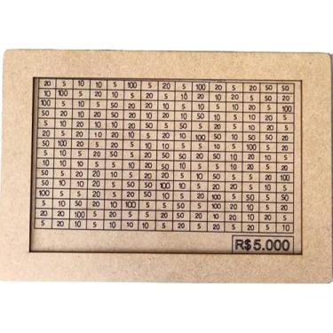 Imagem de Cofre Desafio 10mil/5mil/1mil Em Madeira - MéTodo JaponêS De Economia, Escolha Seu Objetivo De PoupançA!(5.000 (5K))