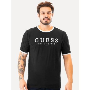 Imagem de Camiseta Guess Masculina Los Angeles Contrast Preta-Masculino