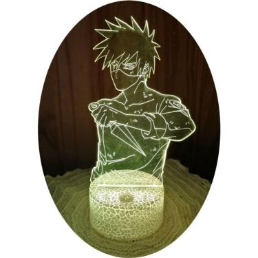 Imagem de Lâmpada de ilusão Kakashi Hatake 3D 7 cores LED