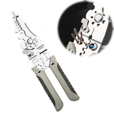 Imagem de Decapador de fios, crimpador, cortador de cabos, alicate de aço inoxid