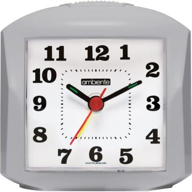 Imagem de Despertador Quartz Ambiente Ref: 1601-024 Cinza Retangular
