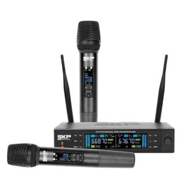 Imagem de Microfone Pro Uhf S/Fio Duplo De Mao Saclarity-Ii - SKP