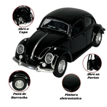 Imagem de Super Carrinho Ferro Miniatura Fusca Carros Brinquedo 1:32