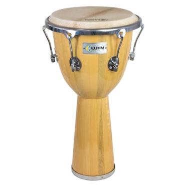 Imagem de Djembe 12¹/² Madeira Verniz Natural Ferr Crom Pele Animal 06 Afin - Latina - Luen
