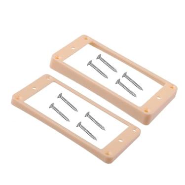 Imagem de DIAO79NI Conjunto de anéis de montagem Humbucker inferior curvado – capa de captador de ponte e pescoço, substituição de moldura compatível com guitarra elétrica estilo LP Les Paul (creme vintage)