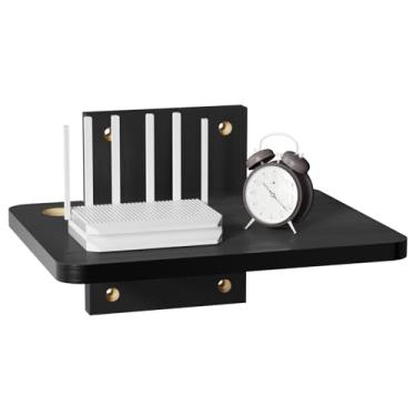 Imagem de WALI Prateleira de montagem na parede, até 10 kg, suporte de TV flutuante de madeira branca para DVD, suporte para projetor, cabo, caixa, suporte de roteador, suporte de jogos, suporte de mídia para