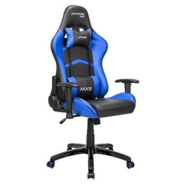 Imagem de Cadeira Gamer MX5 Giratoria Com Encosto Regulável 9175 Preto e Azul - Mymax