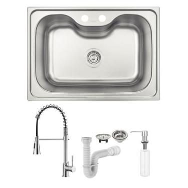 Imagem de Cuba Tramontina Morgana 60 FX 69x49 Acetinado + Torneira Lorenkitchen,