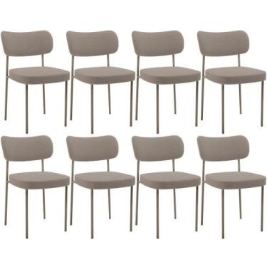 Imagem de Kit 08 Cadeiras Estofadas Para Sala De Jantar Melina Base Arena L02 Bo