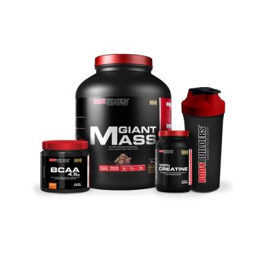Imagem de Kit 100% Whey Protein 2 Kg + BCAA 4,5 Mg 250 G + 100% Creatine 300 G + Coqueteleira - Bodybuilders-Unissex