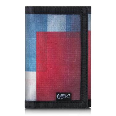 Imagem de Carteira masculina de nylon com três dobras RFID com janela para identidade, carteira de segurança fina para porta-cartões, moda moderna, elegante, presente para homens e mulheres, tamanho único