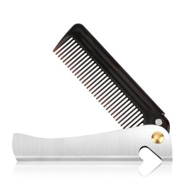 Imagem de Pente dobrável para homens, pente de bolso portátil, rotação de 180 graus, escova de cabelo para pentear e pentear todos os dias, barba e bigode