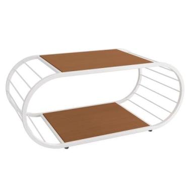 Imagem de Mesa De Centro Industrial 90 Cm Li039 Canela Branco Kpb - MILANI MOVEL