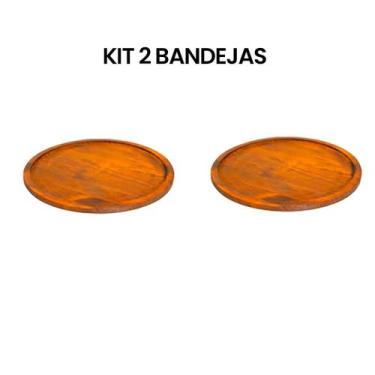Imagem de BLACK OFERTA KIT 2 Bandejas de Madeira Rústica para Forma Pizza 35cm -