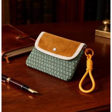 Imagem de Bolsa de maquiagem feminina de grande capacidade, bolsa de cosméticos portátil, organizador de moedas portátil, Verde, Cosmetic_case