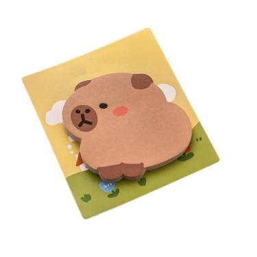 Imagem de Lindo bloco de notas de 30 folhas de desenho animado autoadesivo capivara notas adesivas para fazer lista agenda bloco de notas (A)