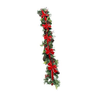 Imagem de Nishiyuenyi Guirlanda de Natal Artificial Decorada com Pinhas E Cachos de Frutos Silvestres para Corrimão de Escadas, 1.5 Milhão