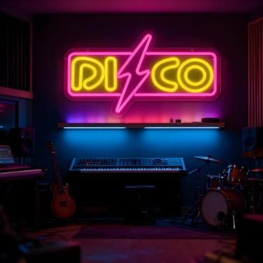 Imagem de Neonawall Disco Neon Sign for Wall Decor Light Up Letters Led Sign Birthday Party Gifts Led Decorative Night Signs Dance Room Decorations Supplies Photography Prop Grand Opening Gift for Bar Club