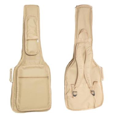 Imagem de Capa Bag Guitarra Acolchoada Luxo 2 Bolso Cargo Premium Bege - DPaf
