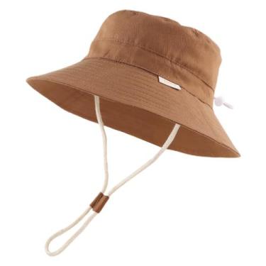 Imagem de Chapéu Bamery Baby Toddler Bucket Hat 46 cm com proteção UV marrom
