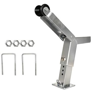 Imagem de Trimate: Poste de guincho de reboque de barco - Serve para lingueta de 7,6 a 12,7 cm, rolo de borracha, altura de suporte ajustável, aço resistente, suporte de guincho de 17,8 x 7,6 cm, para barcos e