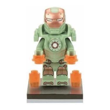 Imagem de Boneco Blocos De Montar Homem De Ferro Armadura Verde