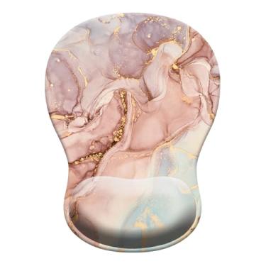 Imagem de Mouse pad de gel com descanso de pulso, mouse ergonômico côncavo com base de poliuretano antiderrapante e superfície lisa tapete de acessórios de mesa confortáveis para escritório, jogos em casa e