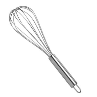 Imagem de Fuê/Fouet Batedor Manual em Aço Inoxidável 25cm Prata com Gancho para Pendurar