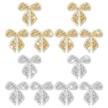 Imagem de 12 peças de apliques de strass com glitter ferro em strass apliques de cristal glitter laço aplique de enfeite de vestuário patch para jeans, jaquetas, bolsas, decorações artesanais (prata dourada) 6