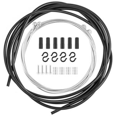 Imagem de Kit de caixa de cabo de desviador universal, PTFE e camadas de aço, 1,8 m com 10 tampas de extremidade – Serve para estrada, montanha, dobrável S