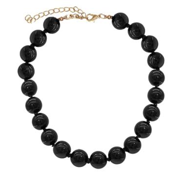 Imagem de JNF Colar de gargantilha turquesa grossa feminina com contas grandes e turquesa, X-Large, Acrílico, Sem Pedra Preciosa