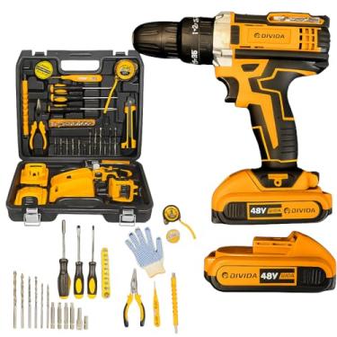 Imagem de Parafusadeira e Furadeira De Impacto 48v Profissional Sem Fio com 2 Baterias, Acessórios e Ferramentas