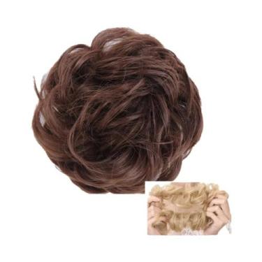 Imagem de Coque De Cabelo Sintético Cacheado Natural Para Mulheres, Extensões De