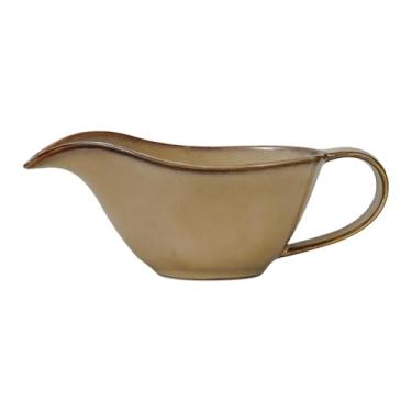 Imagem de Fenteer Molheira de cerâmica para salada, dispensador de molho, tigela para creme natalina, Cáqui