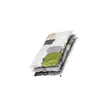 Imagem de Saco Organizador a Vácuo, Branco, 50cm x 70cm, PE e PET, Sistema de Vedação com Zíper Hermético e Válvula, Redução de Volume até 80%, Proteção Contra Poeira e Umidade