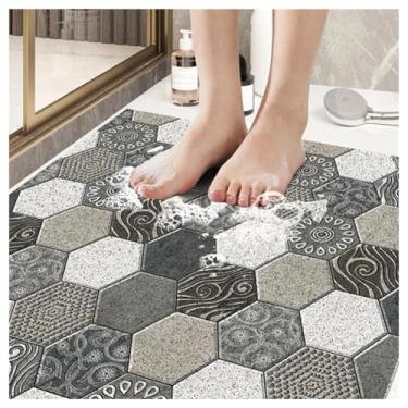 Imagem de SPXMQSS Tapete de chuveiro antiderrapante para piso de banheiro tapete de banho de secagem rápida tapetes de banho para banheiro tapete de chuveiro antiderrapante tapetes de banho de PVC H 100 x 120