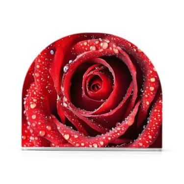 Imagem de Qilmy Porta-guardanapos rosa vermelha para mesas - porta-guardanapos para cozinha, porta-guardanapos de mesa, porta-guardanapos de coquetel, porta-guardanapos moderno, guardanapos de papel385