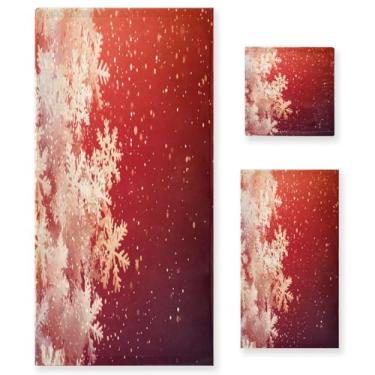 Imagem de Wassud Conjunto de 3 toalhas de banho de flocos de neve brancos, toalhas super macias e absorventes para banheiro, toalhas de banho de secagem rápida, toalha de banho para academia, spa, hotel